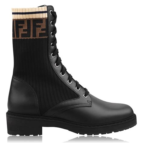 fendi rockoko boots sale|rockoko knit leather combat boots.